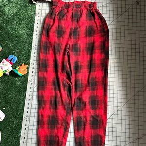 Plaid Paperbag Pants